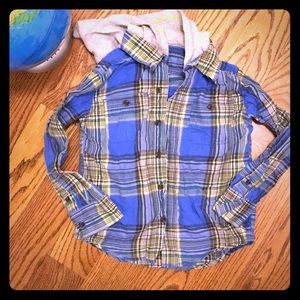 Boys Button Down shirt with hood